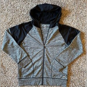 Like NEW Youth XL (14/16) Zip-up Jacket Hoodie Coat Black & Gray Polyester